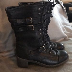 Black “biker” look boots
